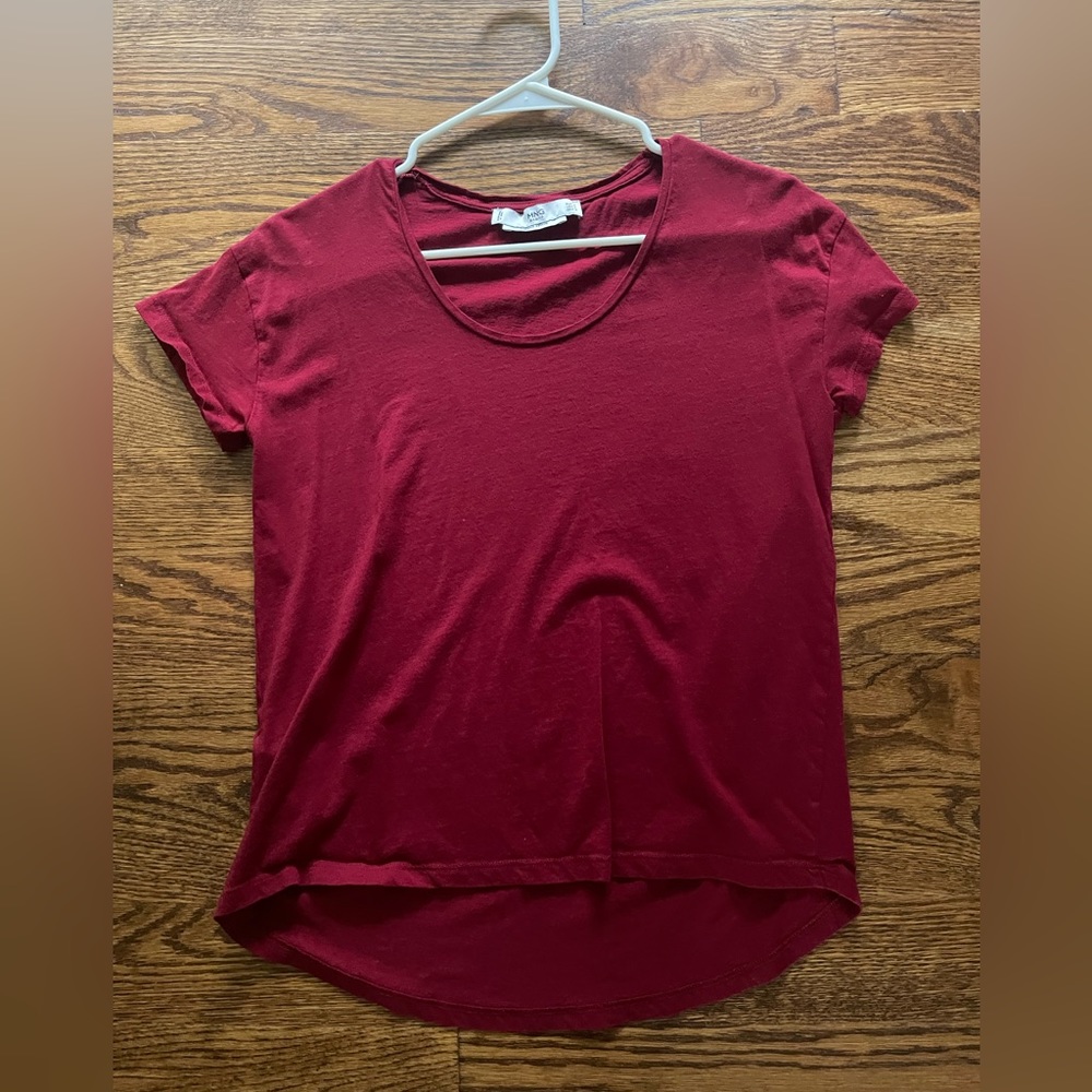 NWOT Mango Relaxed Fit Red Short Sleeve Tee